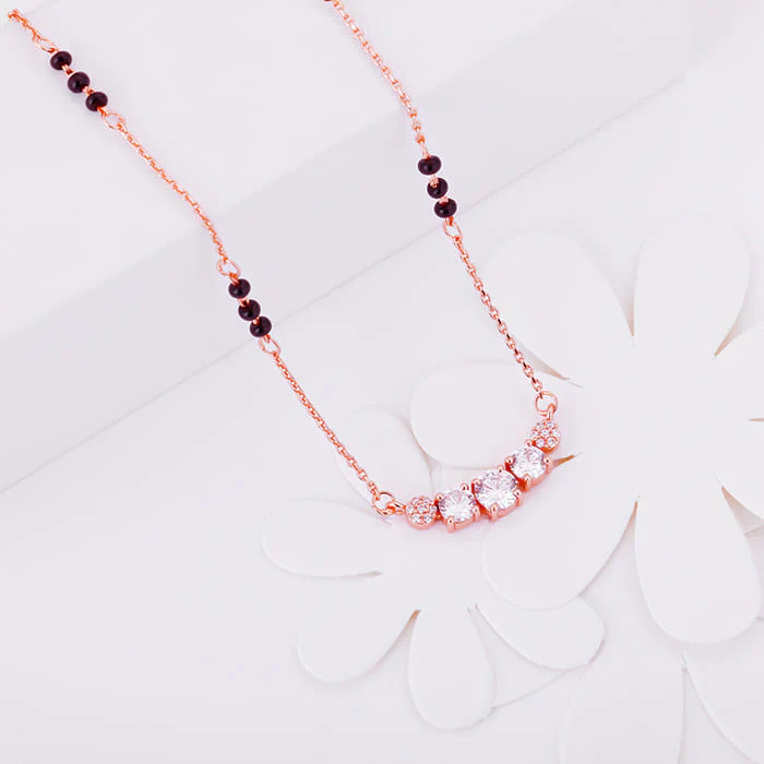 Rose Gold Zirconia Elegance Mangalsutra Set - Image 2