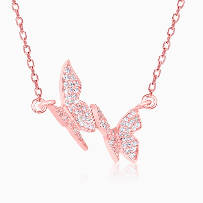 Rose Gold Wavering Wings Necklace - Image 4