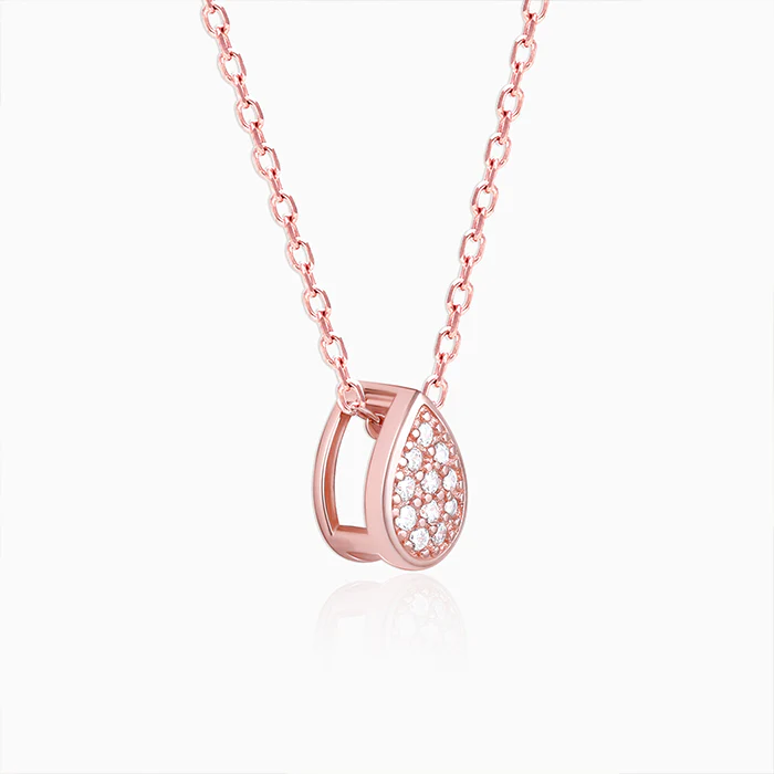 Rose Gold Studded Swayer Necklace - Image 4