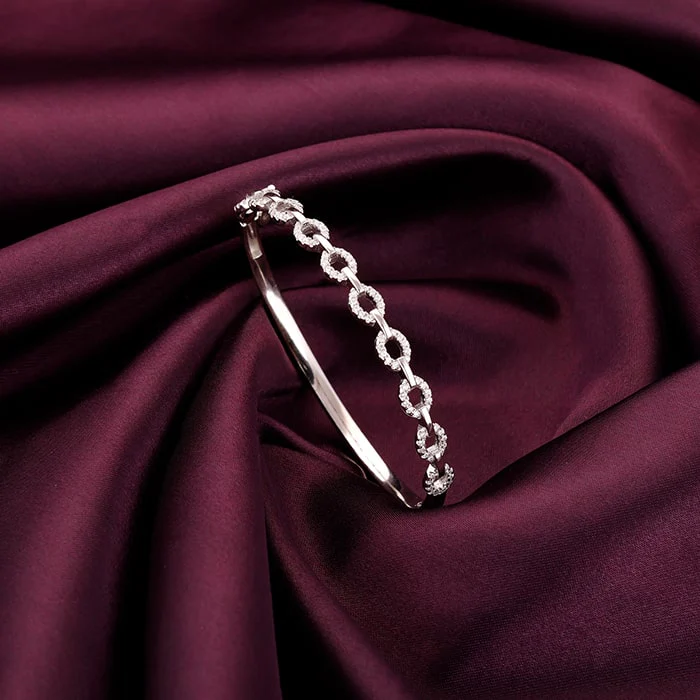 Silver Zircon Whirl Bracelet - Image 4