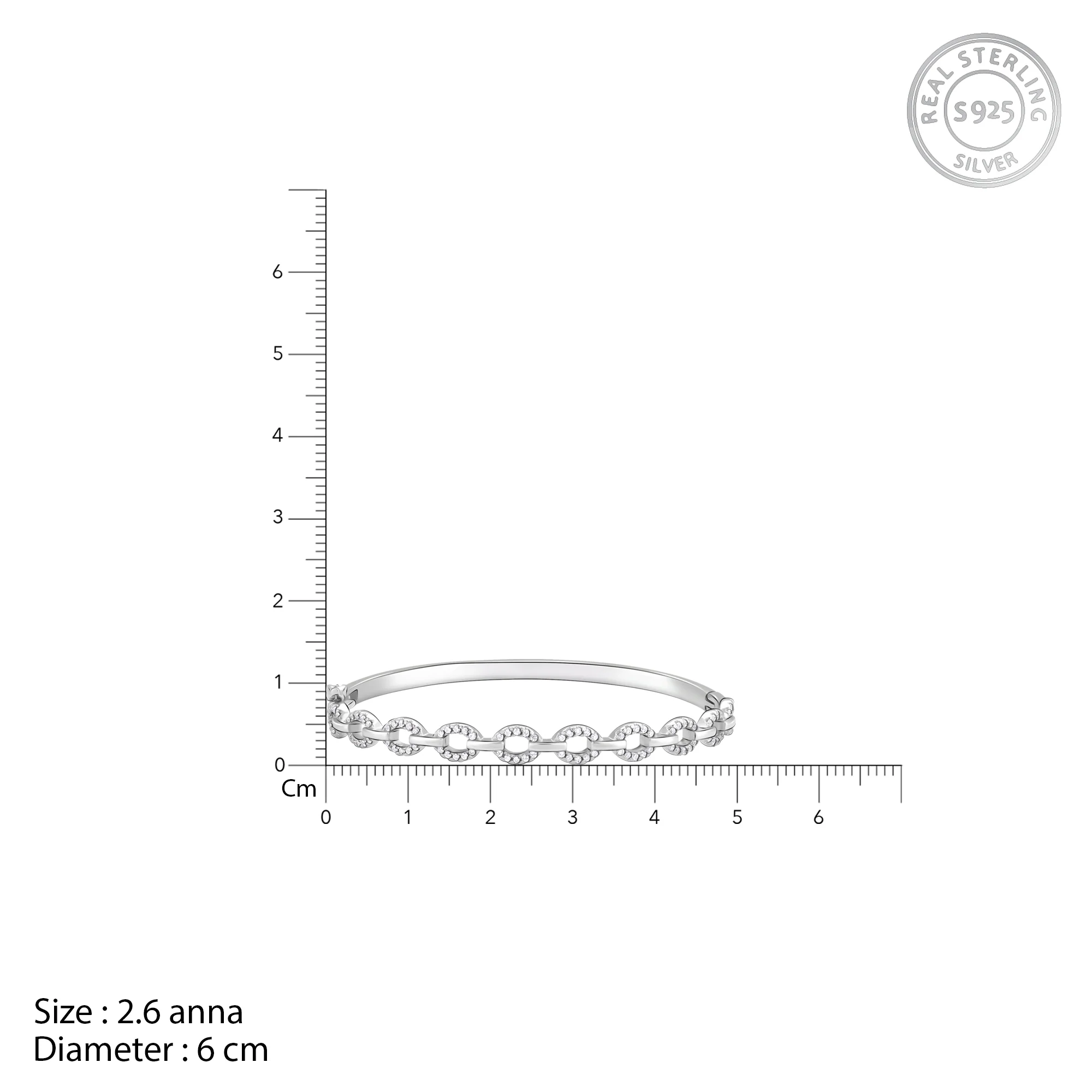 Silver Zircon Whirl Bracelet - Image 5