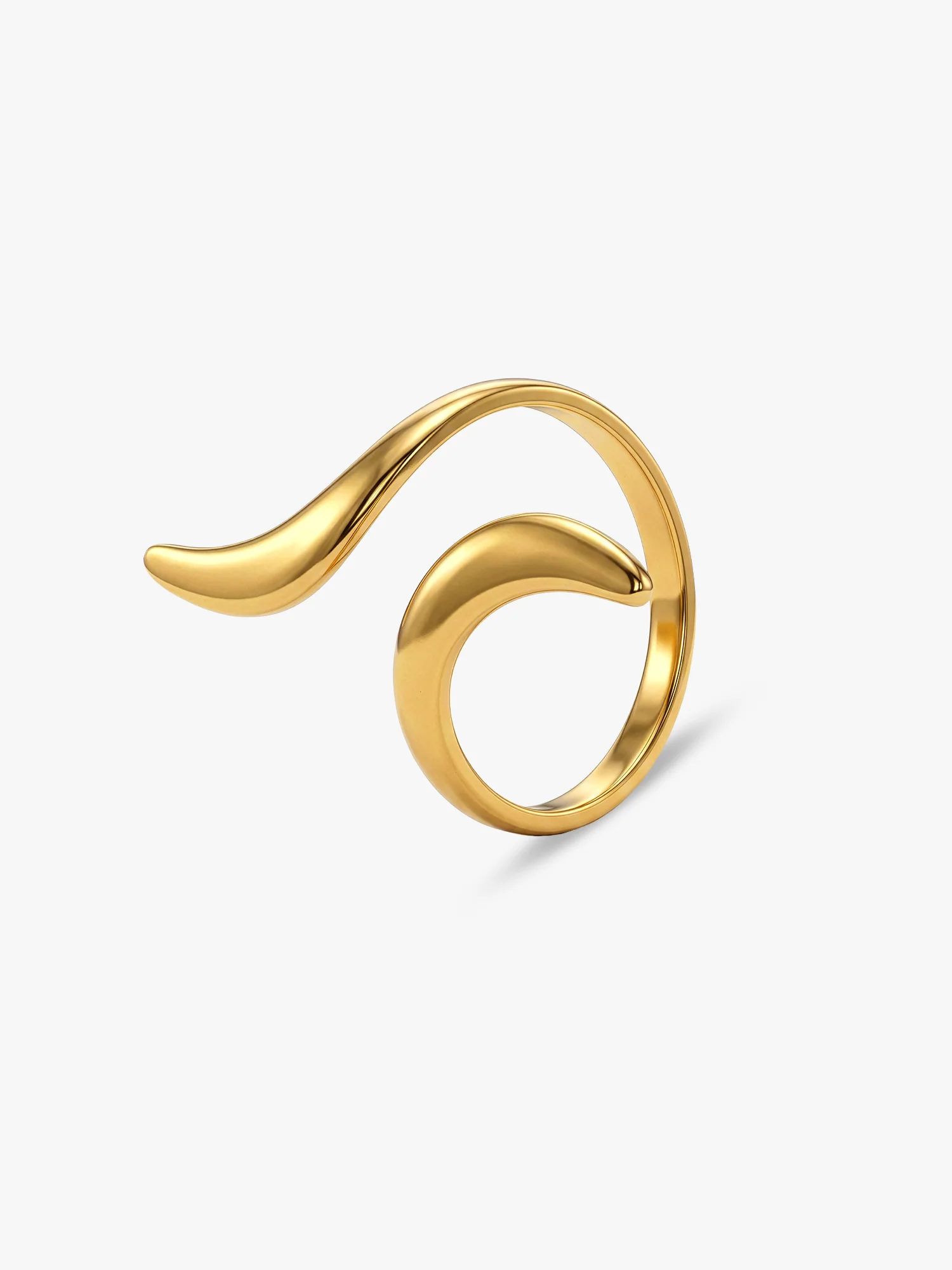 Sharp Curve Energy Gold Plated Ring (Size 17) - Image 4