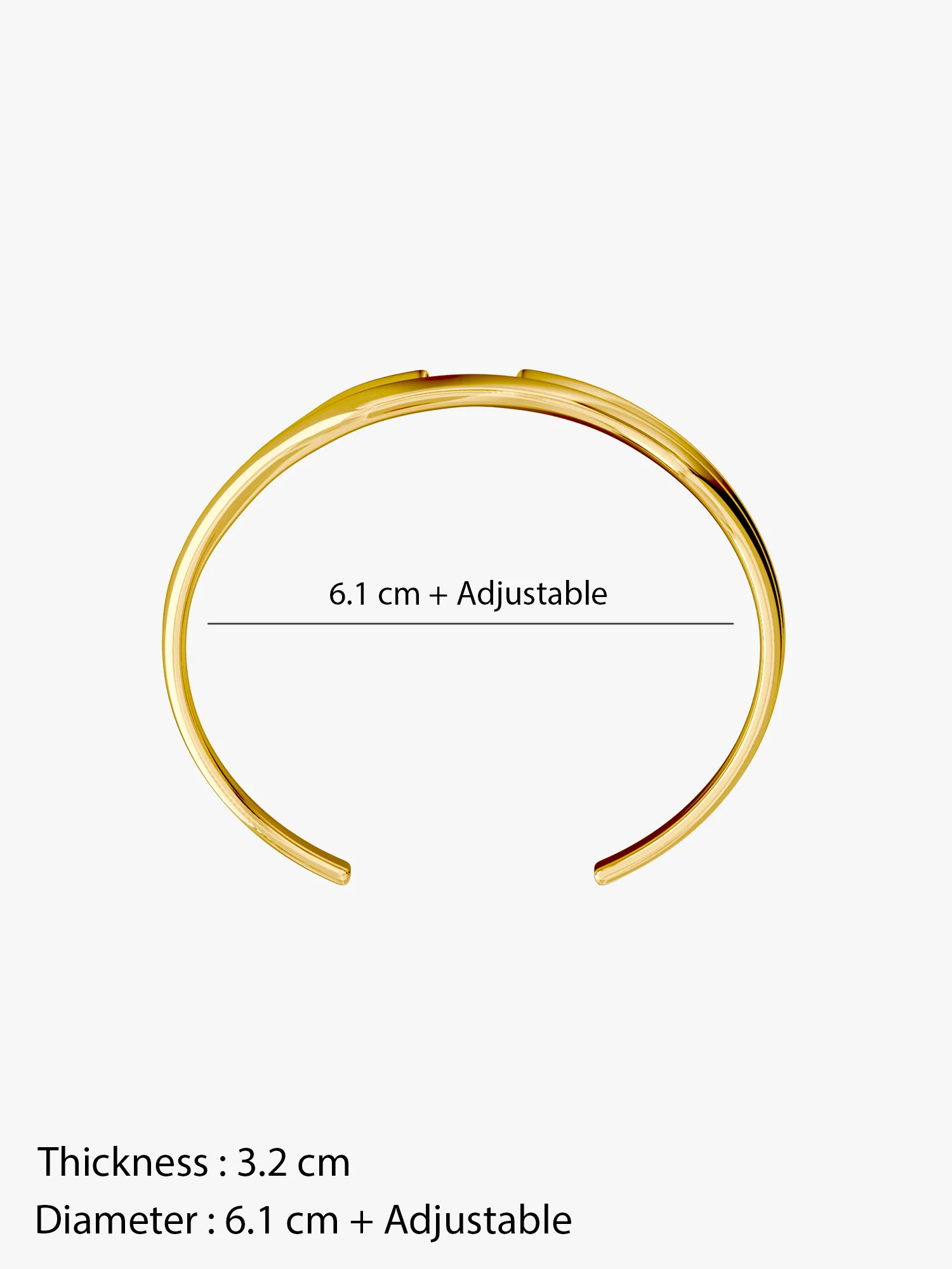 Sharp Mood Gold Plated Cuff Bracelet - Image 6