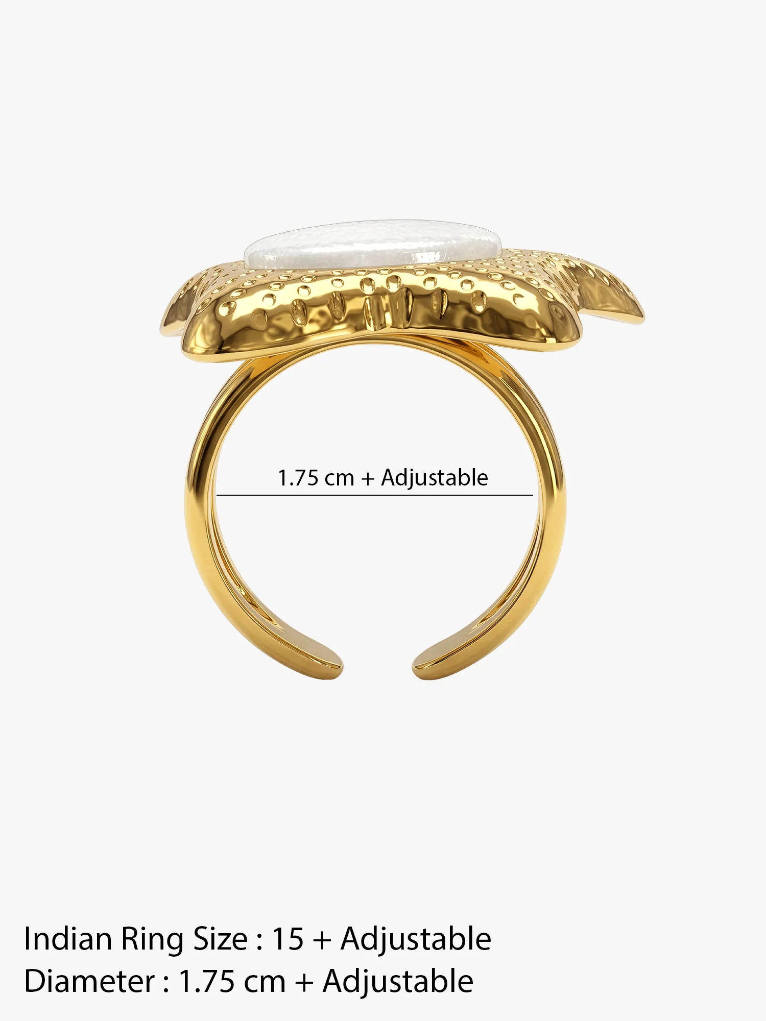 Shell Frame Gold Plated Ring (Size 15) - Image 6