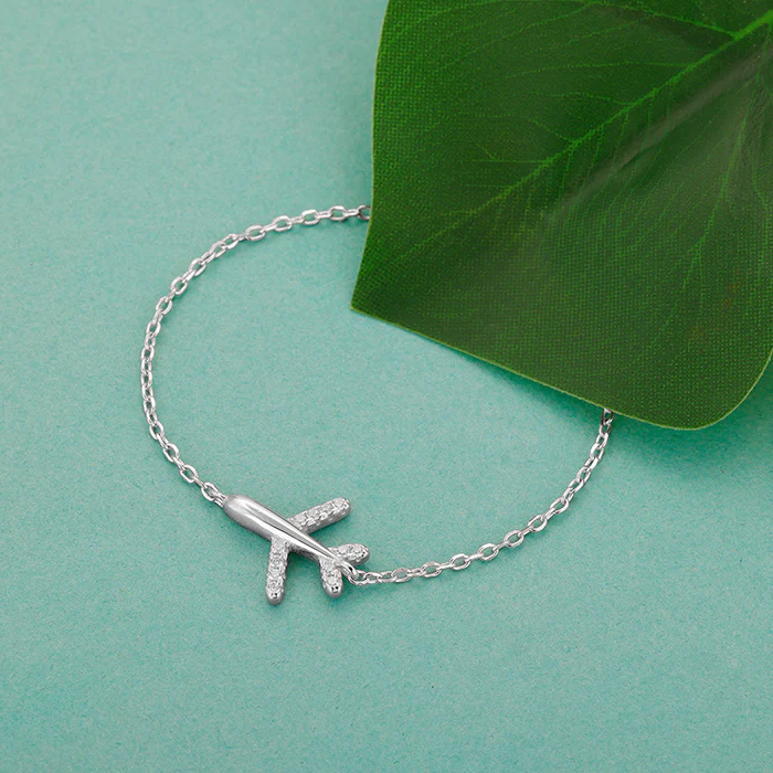 Silver Aeroplane Kids Bracelet (0-18 months) - Image 2