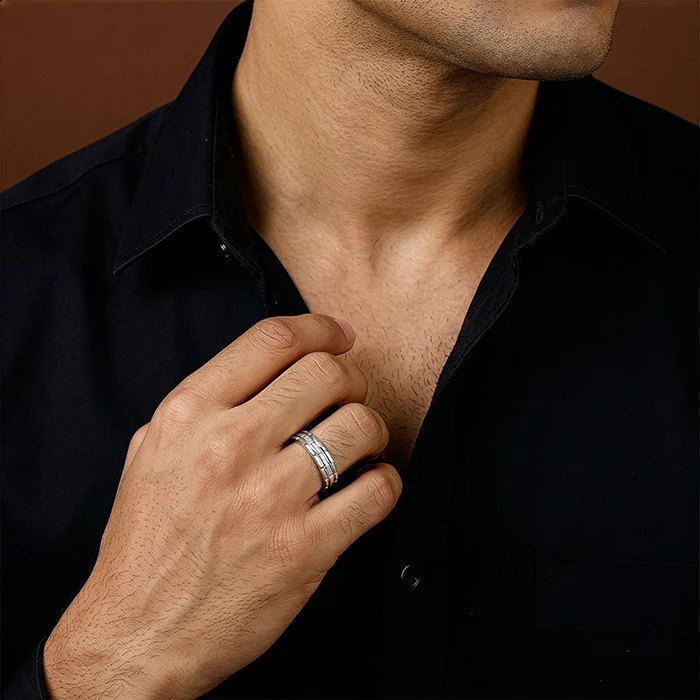 Silver Architect Band For Him (Size 17) - Image 3
