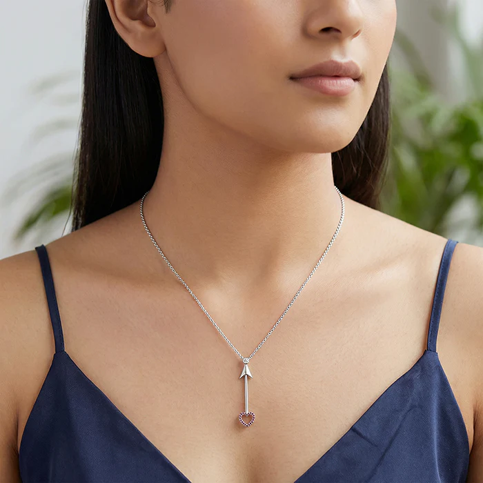 Silver Arrow of Love Necklace - Image 3
