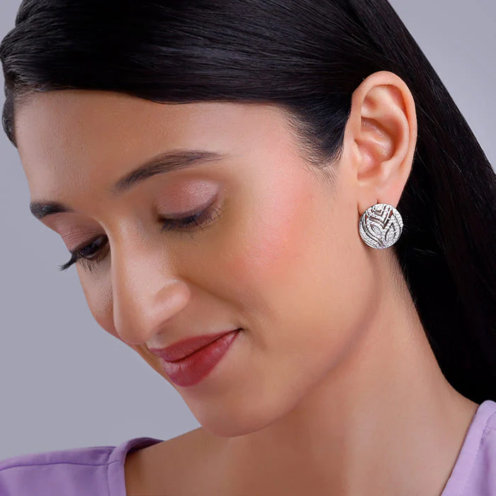 Silver Art Nouveau Earrings - Image 3