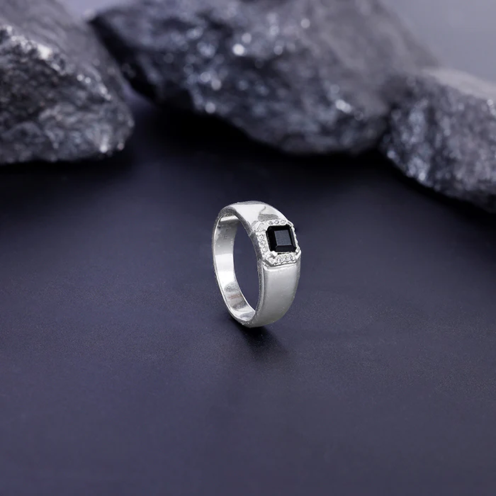 Silver Asphalt Ring For Him - Image 2