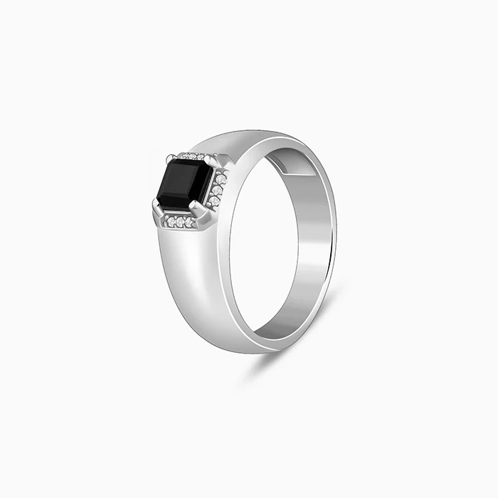 Silver Asphalt Ring For Him - Image 4