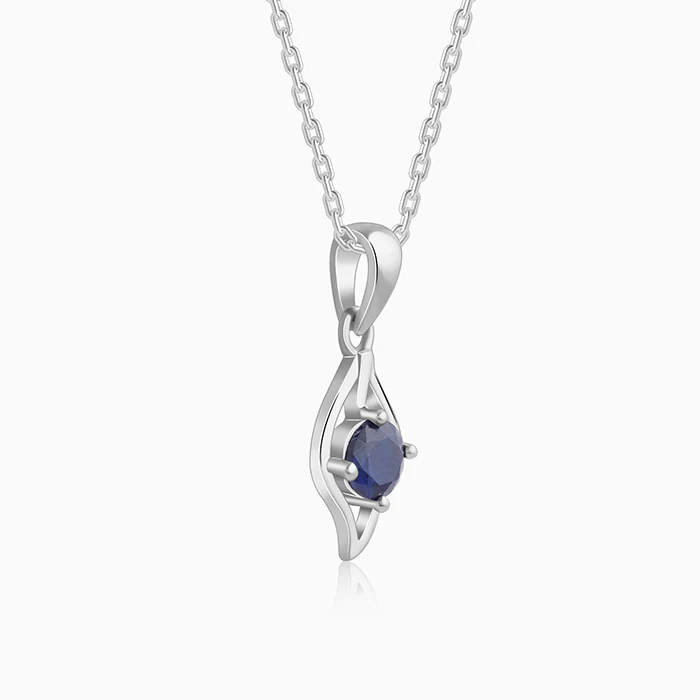 Silver Azure Leaf Pendant With Link Chain - Image 4