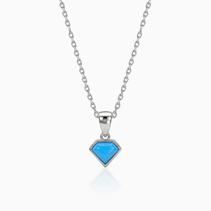 Silver Azure Muse Pendant With Link Chain