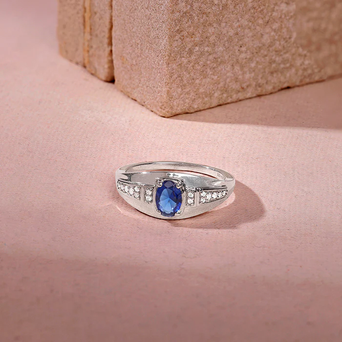 Silver Azure Sentinel Ring For Him - Image 2