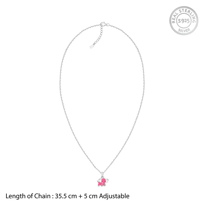 Silver Baby Elephant Kids Pendant with Link Chain - Image 6