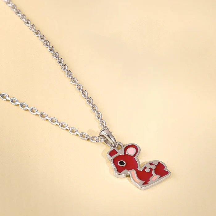 Silver Bamby Kids Pendant with Link Chain - Image 2