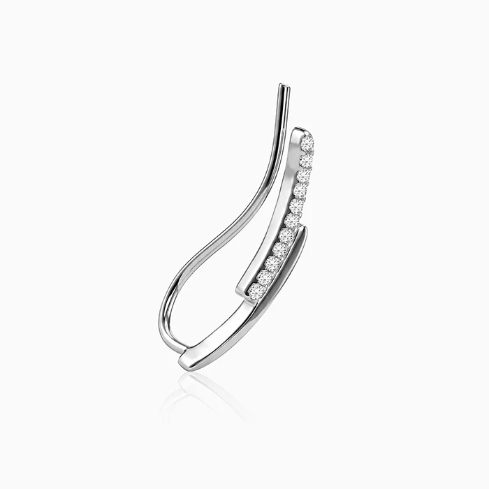Silver Bar Climber Earrings - Image 4
