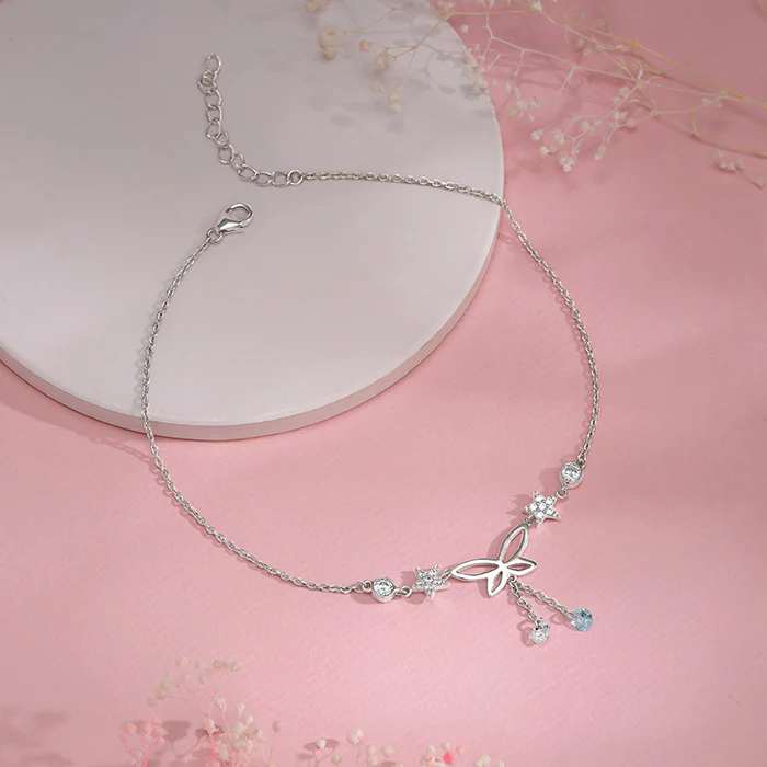 Silver Be A Butterfly Anklet - Image 2