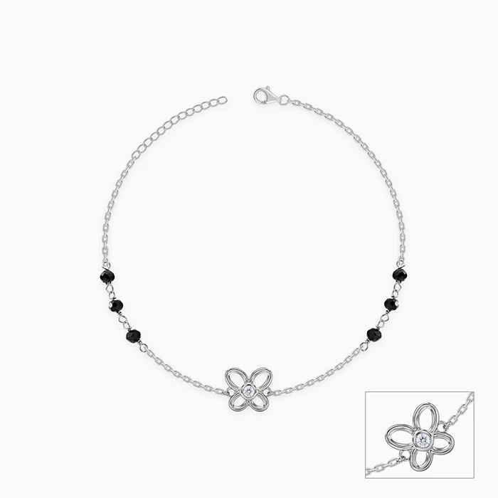 Silver Bead Jasmine Anklet - Image 3