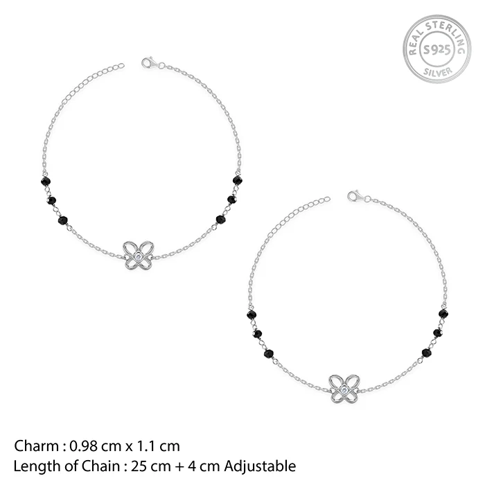 Silver Bead Jasmine Anklet - Image 4