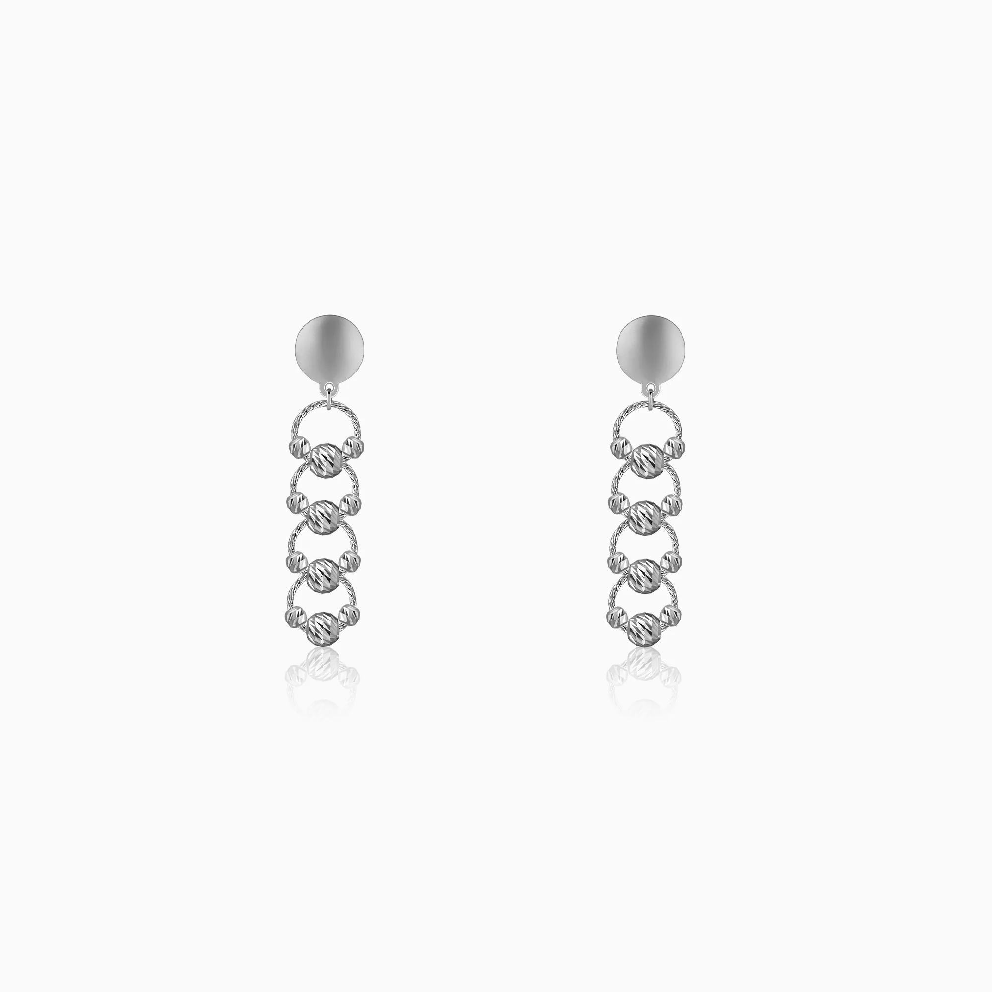 Silver Bejeweled Earrings - Image 3