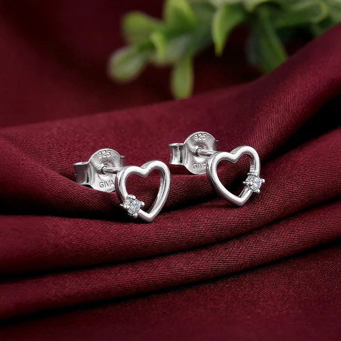 Silver Beloved Stud Earrings - Image 2