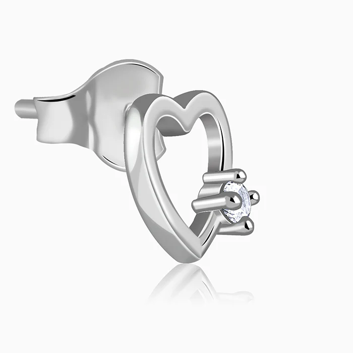 Silver Beloved Stud Earrings - Image 4