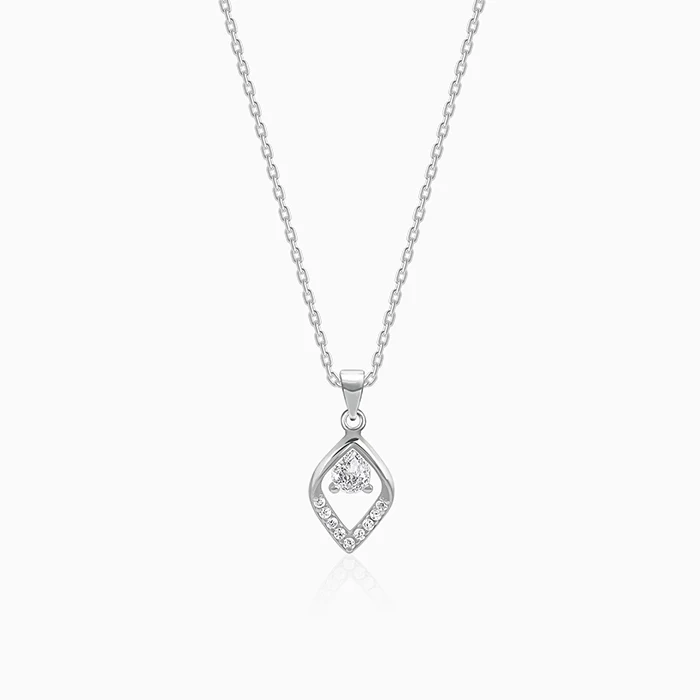 Silver Bling Queen Pendant with Link Chain