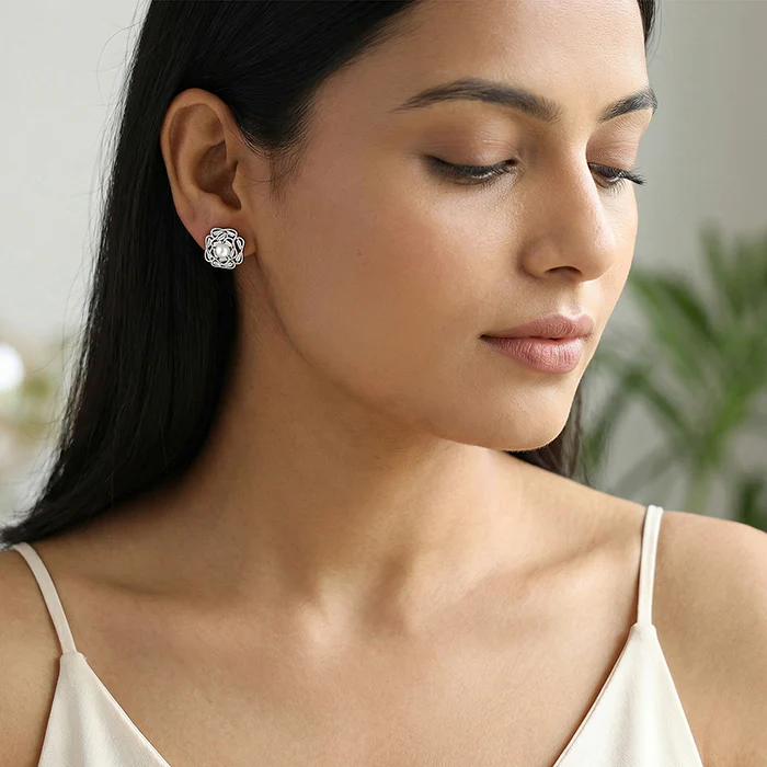 Silver Blossom Earrings - Image 2