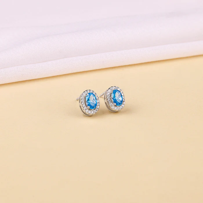 Silver Blue Dreams Studs - Image 2