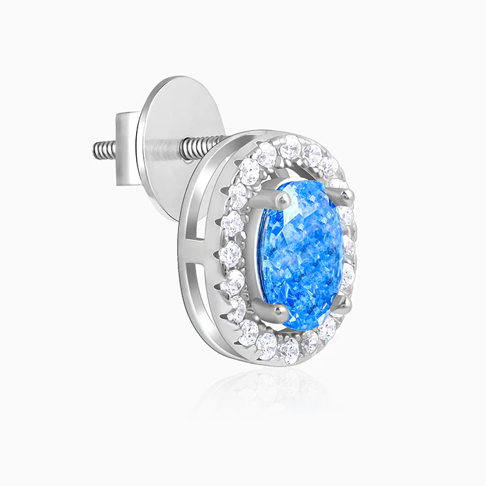 Silver Blue Dreams Studs - Image 4