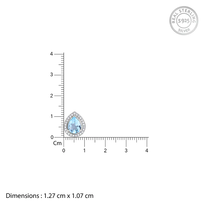 Silver Blue Topaz Studs - Image 5