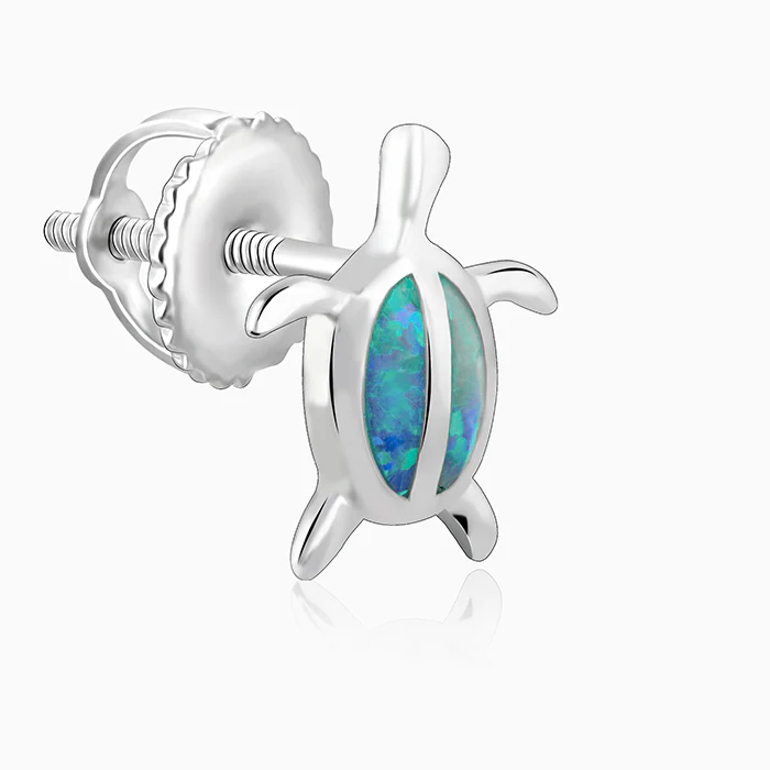 Silver Blue Turtle Studs - Image 4