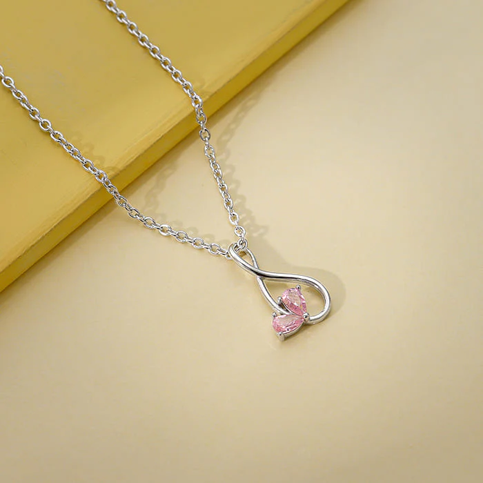 Silver Blush of Love Pendant With Link Chain - Image 2