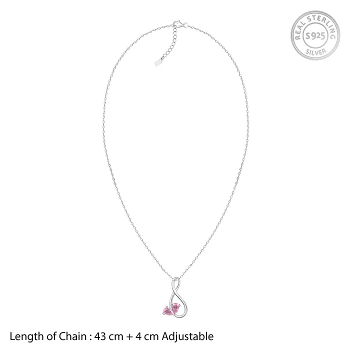 Silver Blush of Love Pendant With Link Chain - Image 6