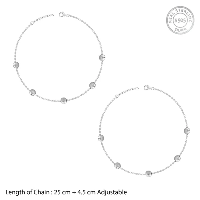 Silver Bohemian Beaded Anklet - Image 3