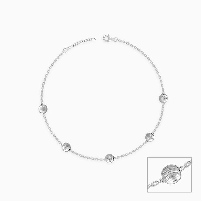 Silver Bohemian Beaded Anklet - Image 4