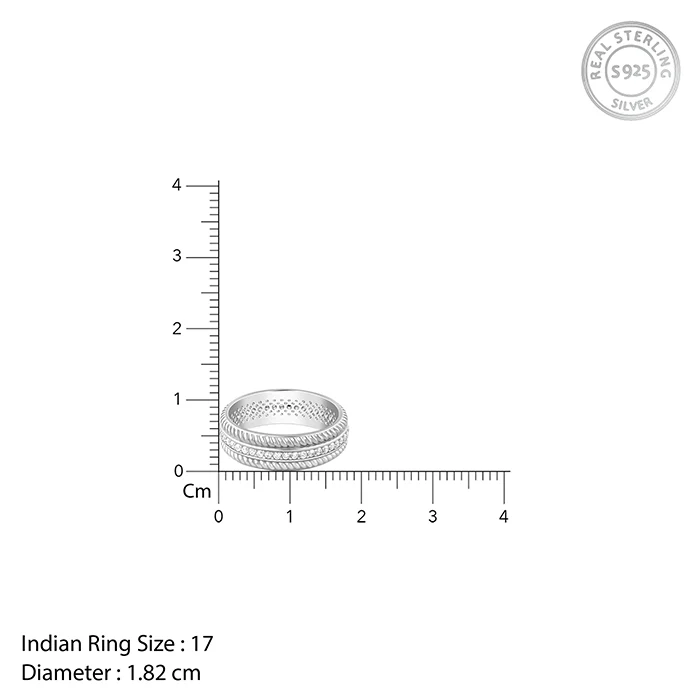 Silver Braided Border Ring For Him - Image 5