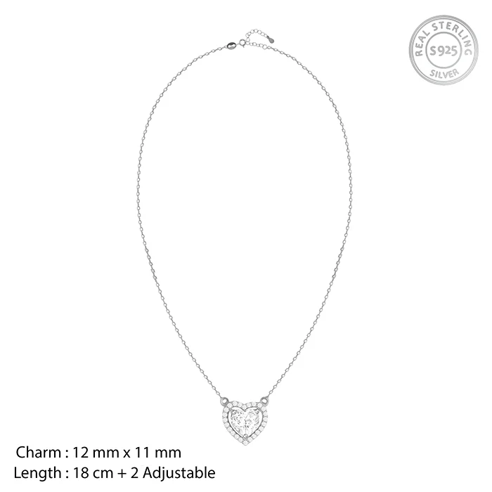 Silver Fall in Love Necklace - Image 3