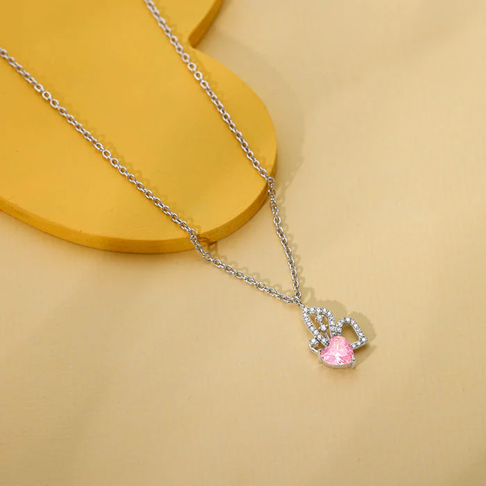 Silver Butterflies Desire Pendant With Link Chain - Image 2