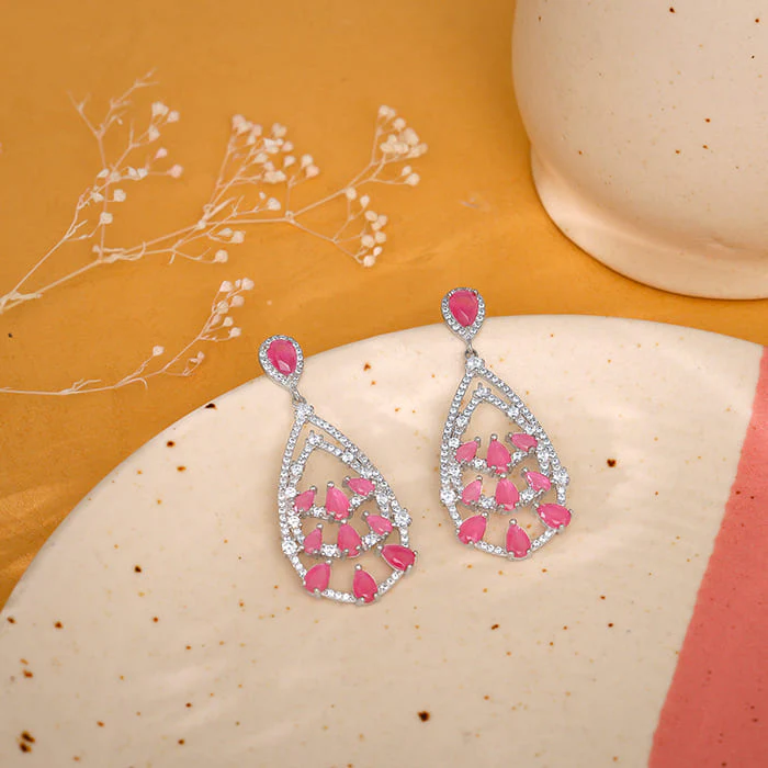 Silver Graceful Drop Earrings - Image 2