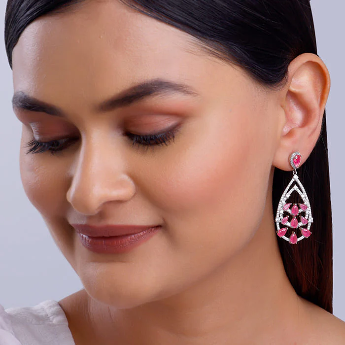 Silver Graceful Drop Earrings - Image 3