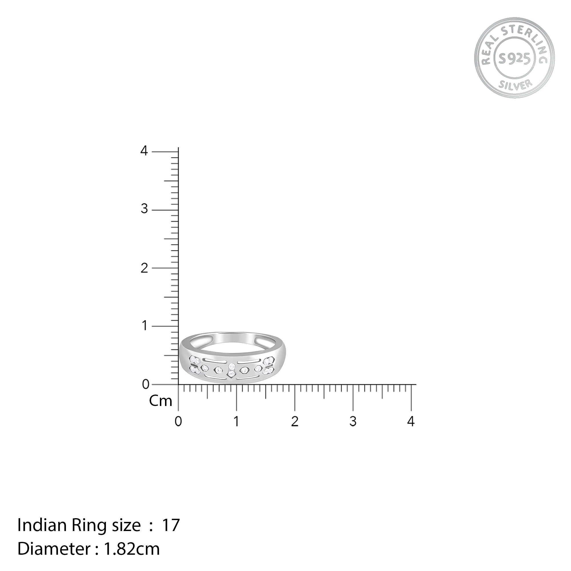 Silver Celestial Grid Ring For Him - Image 5