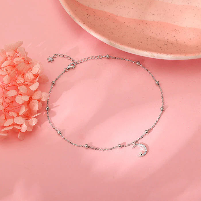 Silver Celestial Loop Anklet - Image 3
