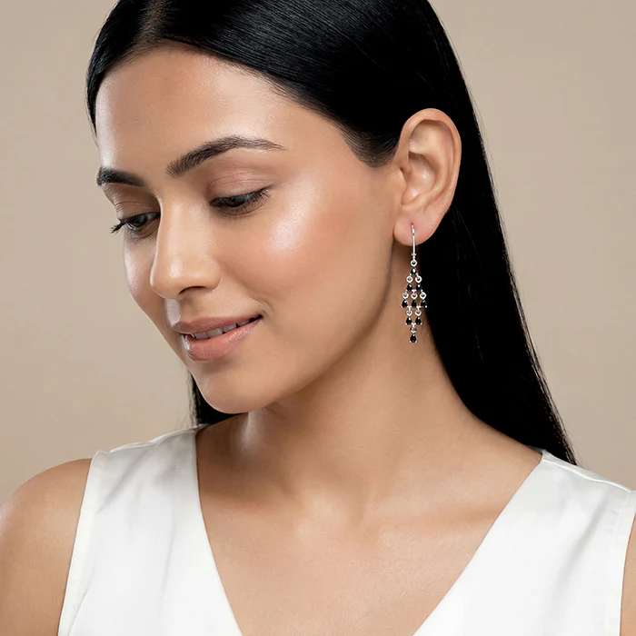 Silver Chandelier Dangler Earrings - Image 3