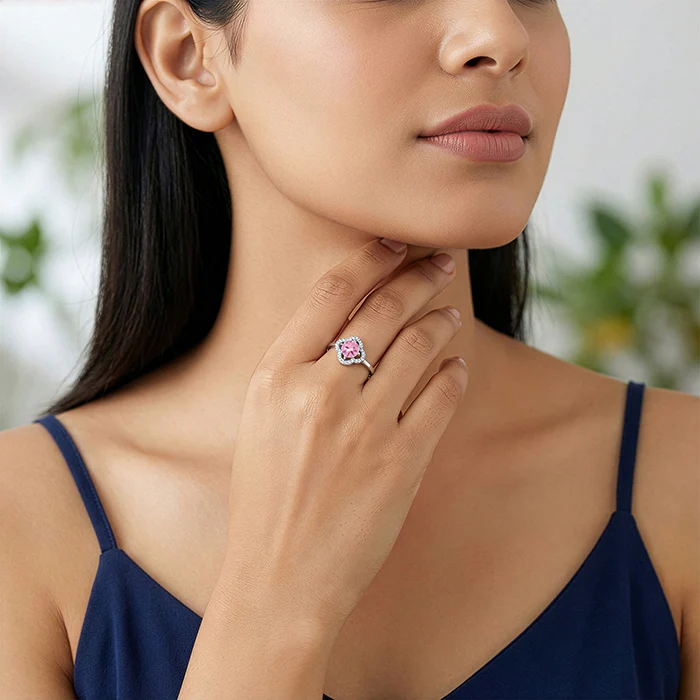 Silver Charm in Clover Ring - Image 3