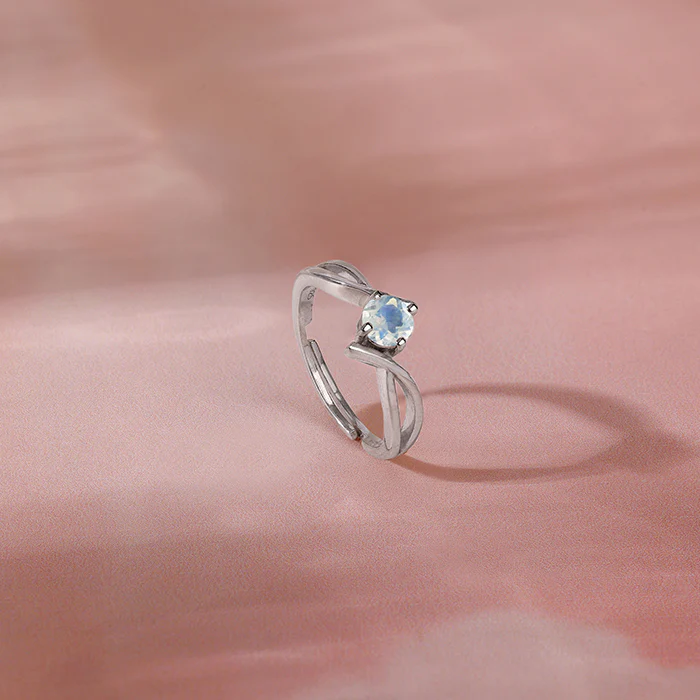 Silver Charm Moonstone Ring - Image 2