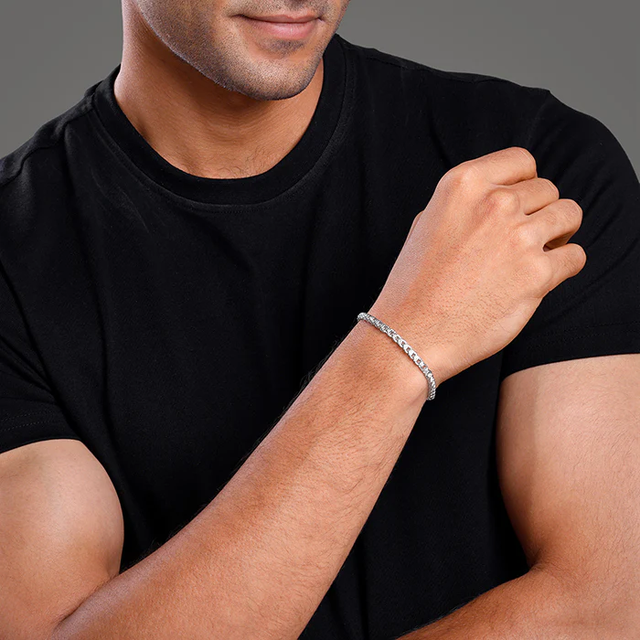 Silver Chroma Chain Bracelet For Him - Image 3