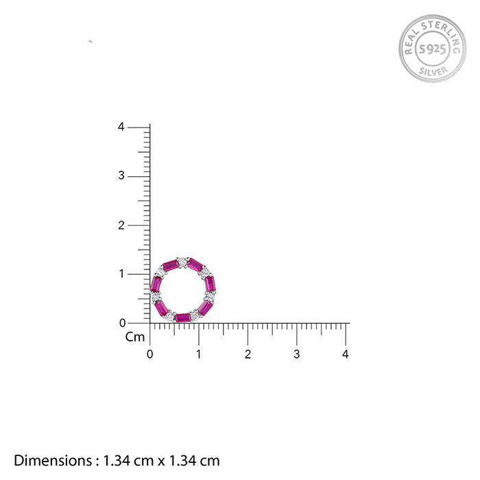 Silver Circle of Pink Necklace - Image 4