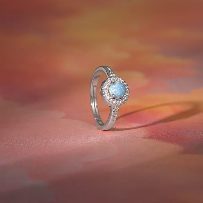 Silver Circular Opal Ring - Image 2