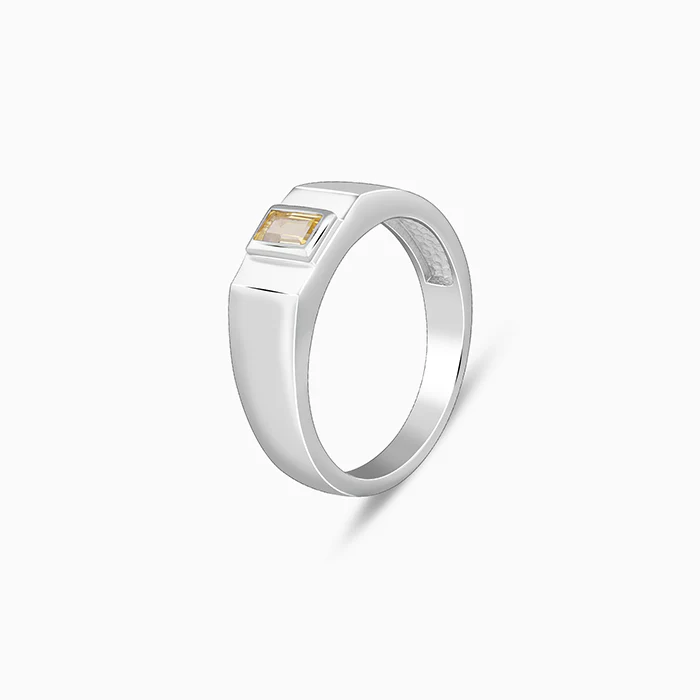 Silver Citrine Blaze Ring For Him - Image 4
